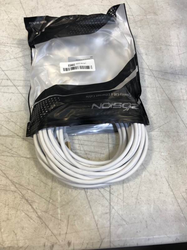 Photo 2 of Cat 8 Ethernet Cable White, Zosion 30 ft Cat8 Cable High Speed 2000MHZ 40GBPS Internet Patch Cord Network LAN Cable Shielded Gold Plated RJ45 Connector for Gaming PC TV PS4 Modem Router Mac Book Xbox 30FT / 9M 1 Pack Cat 8 Cable White