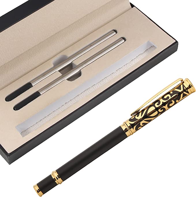 Photo 1 of Bleboss luxury Elegant Fancy Writing Pen Sets for Men Gift, Black Metal Cool Journaling Pens for Women, Nice Quality Executive Ballpoint Pen for Business Office Team Birthday Students Teachers Gifts
