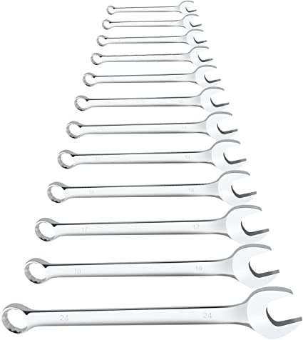 Photo 1 of Y-KINZ 12PCS Combination Wrenches Set,Allen Wrenches Sets 1/4? to to 1”, Metric 8mm to 24mm High Carbon Steel Material Ratchet Wrenches Set, Thick Canvas Bag,Combination Wrenches In Two Ways
