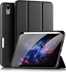 Photo 1 of Akkerds Compatible for iPad Mini 6 Case 2021 8.3 Inch with Pencil Holder, [Auto Wake/Sleep][Soft TPU Back], Trifold Stand Protective Cover Compatible for iPad Mini 6th Generation Case, Black
