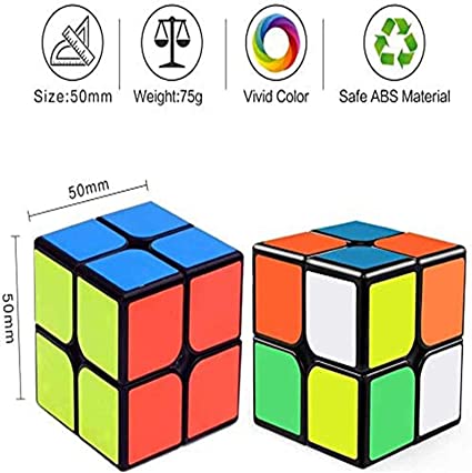 Photo 2 of ZY-Wisdom QY Qidi Speed Cube 2 by 2 Sticker Black Magic Cube 2X2X2 Cubing Classroom Easy Turning Smooth Play Durable Puzzle Cube Toy Magic Cube Adults Children Toy Gift-- 2 Packs