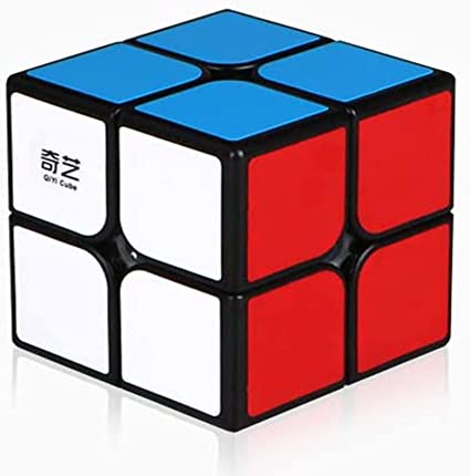 Photo 1 of ZY-Wisdom QY Qidi Speed Cube 2 by 2 Sticker Black Magic Cube 2X2X2 Cubing Classroom Easy Turning Smooth Play Durable Puzzle Cube Toy Magic Cube Adults Children Toy Gift-- 2 Packs