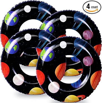 Photo 1 of 36 Inch Inflatable Pool Floats Inflatable Swim Ring Cosmic Themed Pool Tube Rings Pool Floats Inner Tube Swim Tube Raft Fun Floaties for Kids Adults Beach Outdoor Party Supplies-- Factory SEal