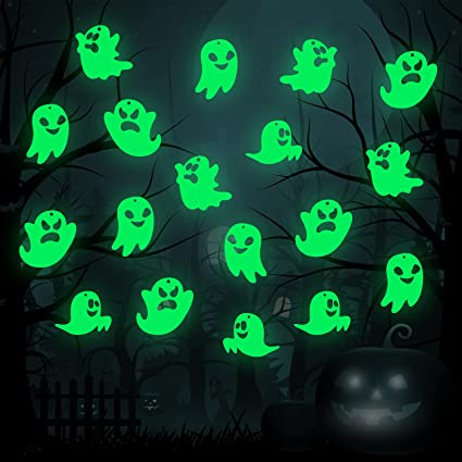 Photo 1 of 16 Pcs Halloween Glowing Ghost, Hanging Glowing Ghost Halloween Ghost Glowing Ghost for Halloween Indoor Yard Outdoor Decor Halloween Party Supplies - Factory Seal