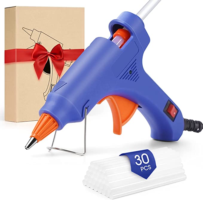 Photo 1 of Hot Glue Gun, Mini Hot Glue Gun kit with 30pcs Glue Gun Sticks, Fast Heating Small Glue Gun, Anti-Drip Glue Gun for Kids DIY School Craft Projects and Quick Home Repairs, 20W (Basic Material)