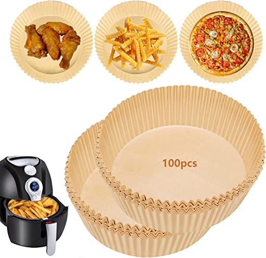 Photo 1 of Air Fryer Disposable Paper Liner for Air Fryer Toaster Oven - 100Pc Non-Stick Parchment Air Fryer Liners Paper,Waterproof Baking Paper for 3qt To 5qt Air Fryer, Toaster Oven Microwave, 6.3In (100)
