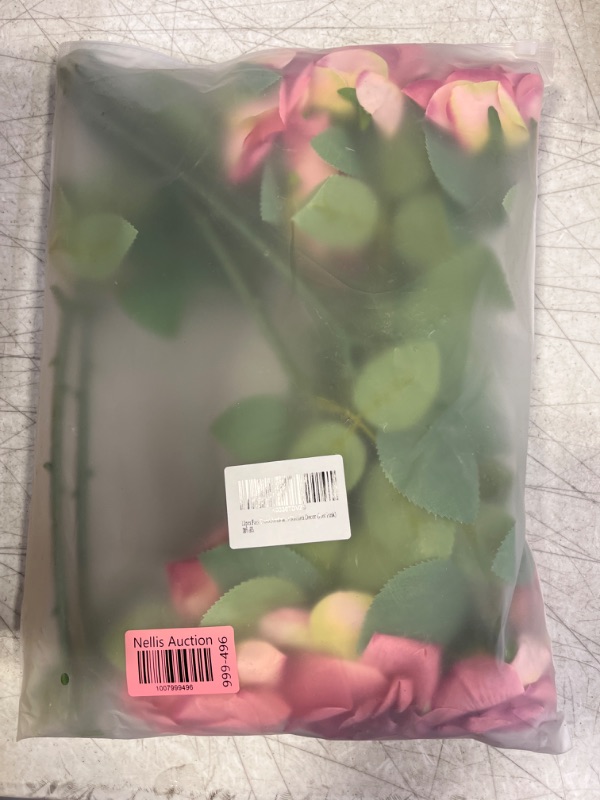 Photo 1 of 12pcs Fake Roses Artificial Silk Flowers Faux Rose Flower Long Stems Bouquet for Arrangement Wedding Centerpiece Party Home Kitchen Decor (Hot Pink)
