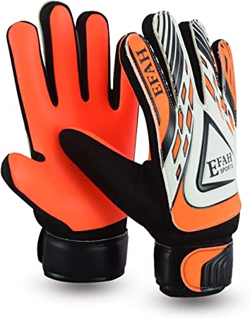 Photo 1 of EFAH SPORTS Soccer Goalie Goalkeeper Gloves for Kids Boys Children Football Gloves with Strong Grips Palms
