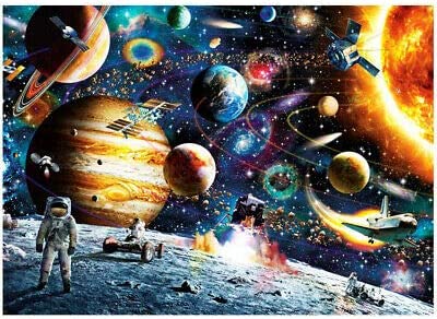 Photo 1 of 1000 Piece Adult Space Solar System Astronaut Puzzle
