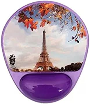 Photo 1 of Kangkang@ The Eiffel Tower Pattern Silicone Wrist Rests Pad Wrist Mouse Pad (Purple)
