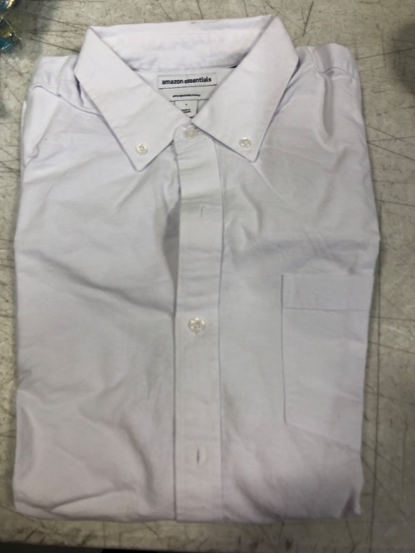Photo 1 of Amazon Essentials Men's Slim-Fit Short-Sleeve Pocket Oxford Shirt Sz L