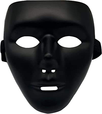 Photo 1 of 2PCK - Halloween Costume Fancy Dress Masks for Adults Kids?Full Face Anonymous Street Dance Ghost Step Cosplay Party Mask(Black)
