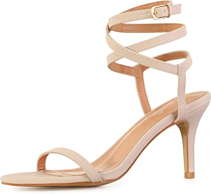 Photo 1 of Women's Wrap Heeled Sandals Strappy Open Toe 3 Inch Stiletto Shoes-SIZE 7.5