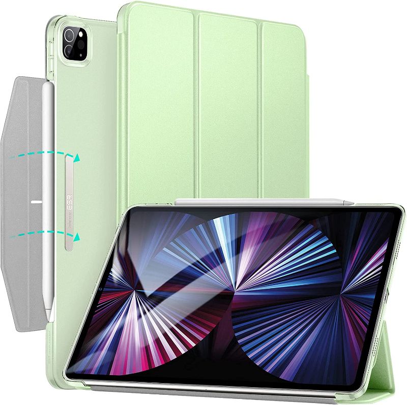 Photo 1 of Trifold Case Compatible with iPad Pro 11 Inch 2021 (3rd Generation), Lightweight Stand Case, Auto Sleep and Wake, Pencil 2 Wireless Charging, Ascend Series, Mint Green
