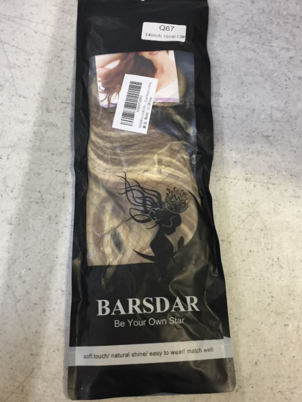 Photo 2 of BARSDAR Curly Wire Hair Extensions 14Inch Synthetic Hairpiece Invisible Wire Hair Extensions with Secure Clips Adjustable Size Light Ash Brown & Bleach Blonde Hair - Easy to Use & Natural Looking
