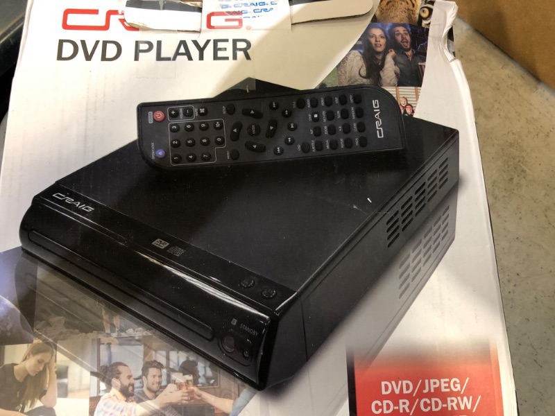 Photo 1 of Craig CVD512a Compact DVD Player with Remote in Black Compatible with DVD/DVD-R/DVD-RW/JPEG/CD-R/CD-RW/CD Progressive Scan Multilingual Supported