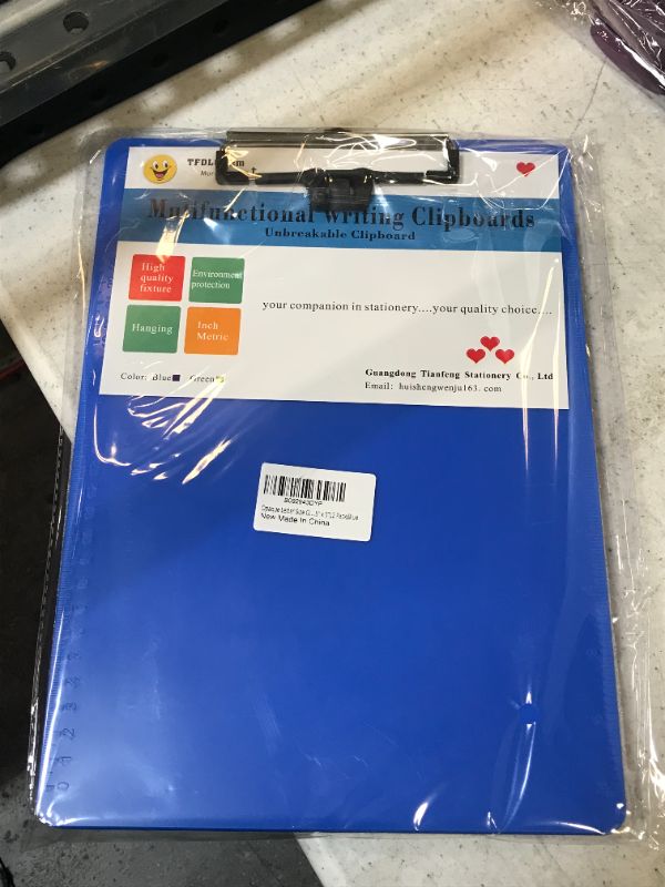 Photo 2 of 2 Pack Blue Plastic Clipboards/Durable Clipboard with Low Profile Clip,A4 Letter Size(12.5" x 9”)for Nurses, Doctors, Students, Classrooms, Offices
