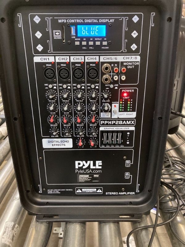 Photo 5 of Pyle PA Speaker DJ Mixer Bundle - 300 W Portable Wireless Bluetooth Sound System