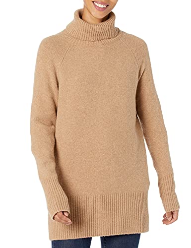 Photo 1 of Goodthreads Women's Boucle Turtleneck Sweater, Camel Heather, Large ** FACTORY SEALED
