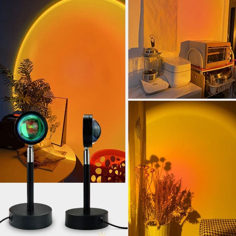 Photo 1 of Sunset Red Projection Lamp Projector Led Sun Lights Lamp,180 Degrees Rotation Rainbow Projector Lamp Light,Romantic Led Light for Kids Adults, Sunset Light for Home Party Living Room Bedroom Decor
