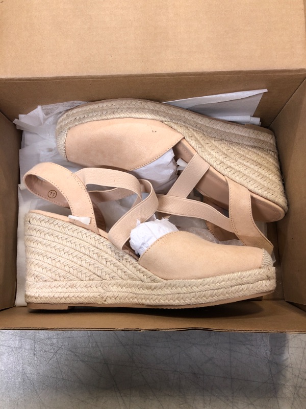 Photo 1 of BEIGE CLOSED TOED WEDGES SIZE 11