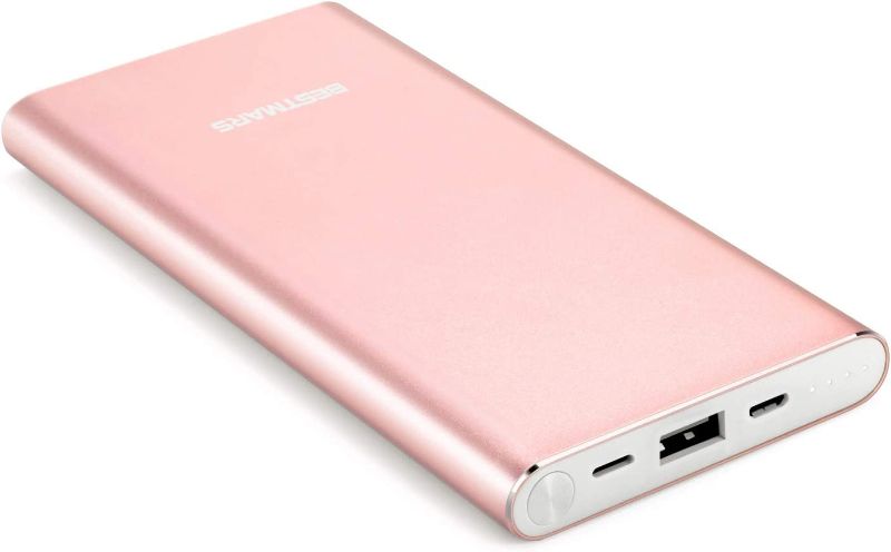 Photo 1 of BESTMARS 10000mAh Quick Charge Portable Charger Fast Charging Power Bank Slim Back Up Battery Pack Compatible for iPhone X XS MAX XR 8 7 6 6s Plus 5s & iPad Android Samsung Galaxy Cell Phone Rose Gold
