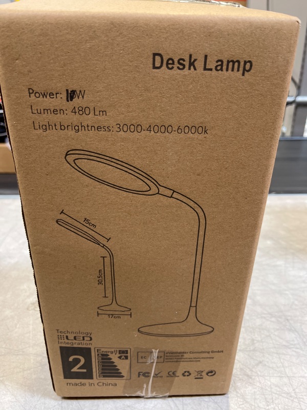 Photo 2 of LED Desk Lamp for Home Office, Eye-Caring Table Lamp, 3 Color Modes with 10 Brightness Levels, Dimmable Lamp with Adapter, Touch-Sensitive Control, 360°Adjustable Gooseneck, 3500-5500K 10W. (Black)
