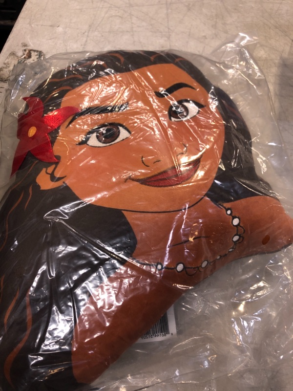 Photo 2 of Disney Princess Character Head 12.5-Inch Plush Moana, Soft Pillow Buddy Toy for Kids, by Just Play
