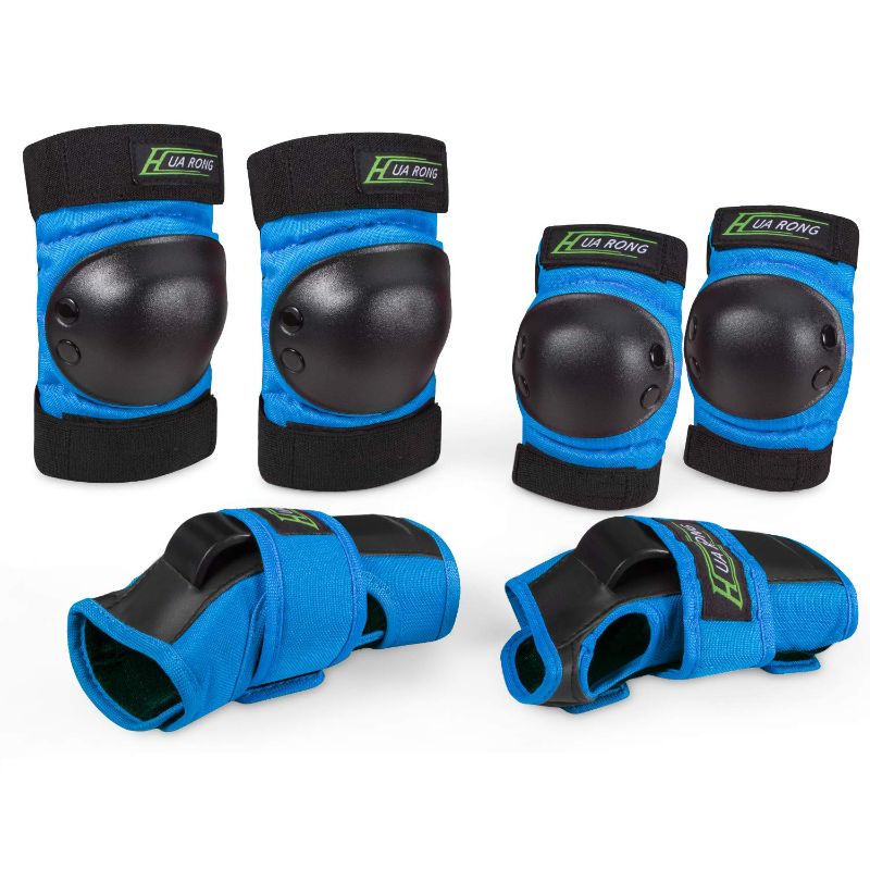 Photo 1 of Everwell Adult/Child Protective Knee Pads Set, Knee Pads and Elbow Pads 6 in 1 Set with Wrist Guard and Adjustable Strap for Roller skating, Inline skating, Skating, Skateboarding, etc.
