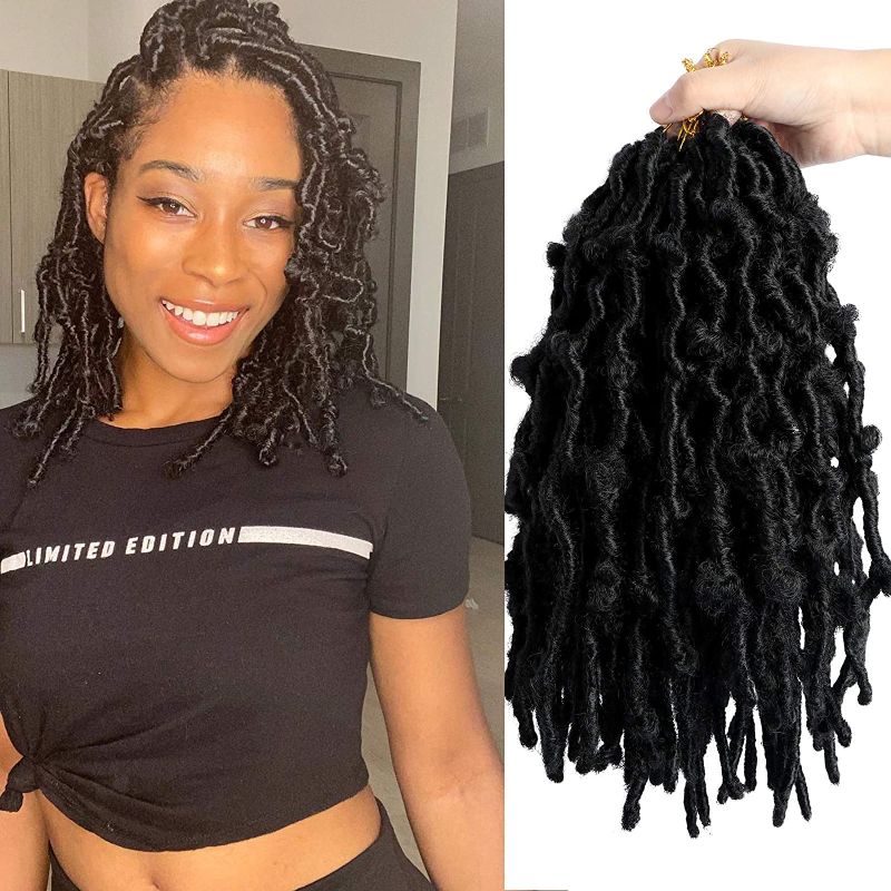 Photo 1 of 12 Inch Butterfly Locs Crochet Hair Beyond Beauty's Distressed Locs Knotless Crochet Hair 6 Packs Pre-Twisted Butterfly Locs Hair (12 Inch, 1B)
