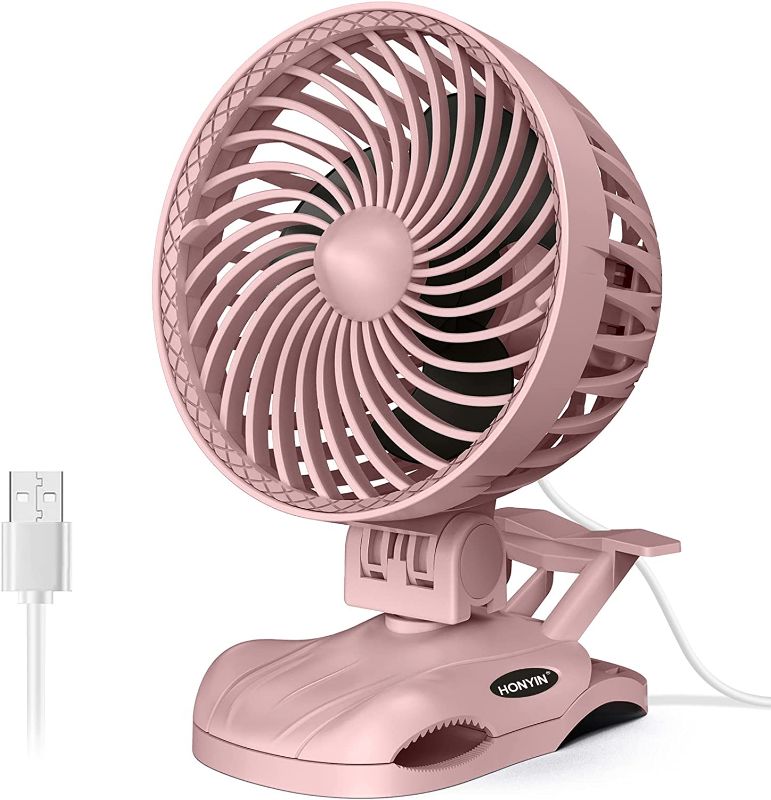 Photo 1 of HONYIN Small Clip on Fan, 6” CVT USB Desk Fan, Strong Airflow, Quiet Table Cooling Fan, Portable Personal Fan with Sturdy Clamp for Bed Office Treadmill Baby Stroller
