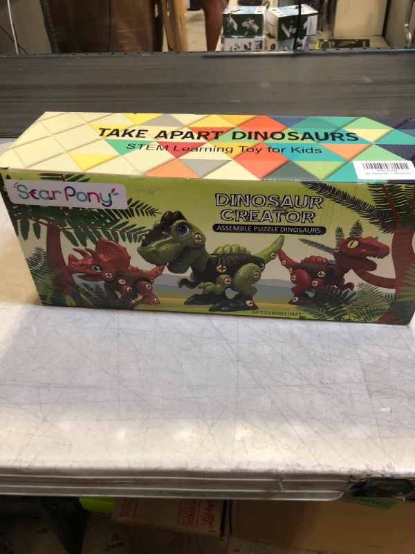 Photo 2 of 3 Pcs Take Apart Dinosaur Toys for 3 4 5 6 7 Year Old Boys Birthday Gifts with Dinosaur Eggs, Kids STEM Toys Dinosaur Toys for Kids 3-5 5-7 with Electric Drill
