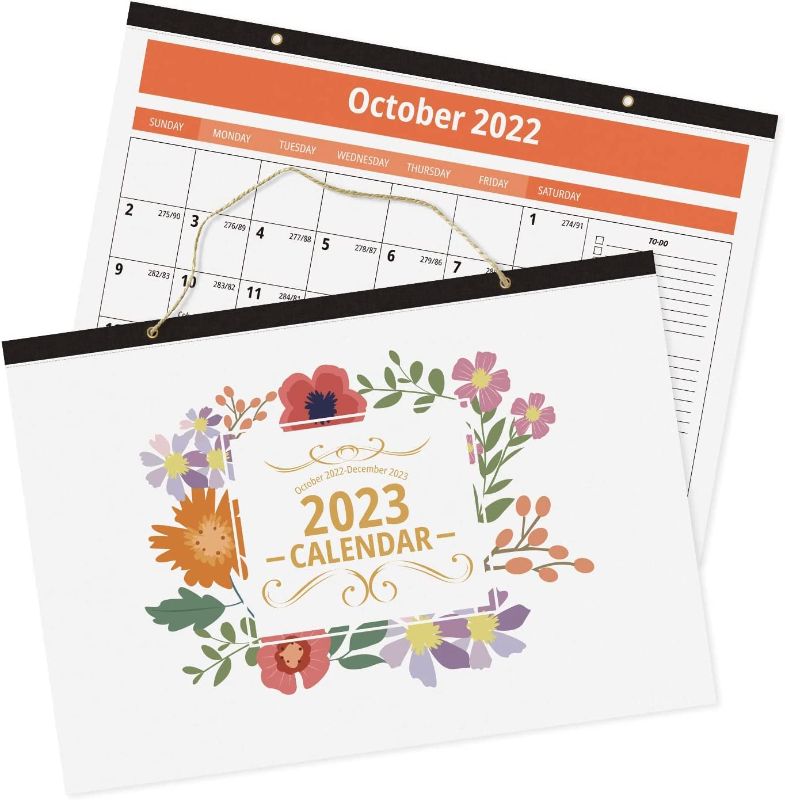 Photo 1 of Kisdo Large Wall Calendar 2022-2023(16.3”x11.4”) , Desk Calendar with to-do list and notes, 15 Months Calendar from Oct.2022 - Dec. 2023, 2022-2023 Calendar With Julian Dates for Home Schooling Plan & Schedule
