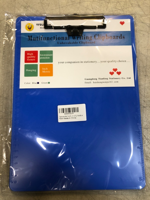Photo 2 of 2 Pack Blue Plastic Clipboards/Durable Clipboard with Low Profile Clip,A4 Letter Size(12.5" x 9”)for Nurses, Doctors, Students, Classrooms, Offices
