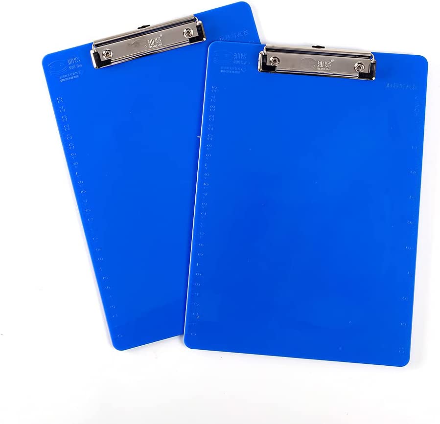 Photo 1 of 2 Pack Blue Plastic Clipboards/Durable Clipboard with Low Profile Clip,A4 Letter Size(12.5" x 9”)for Nurses, Doctors, Students, Classrooms, Offices
