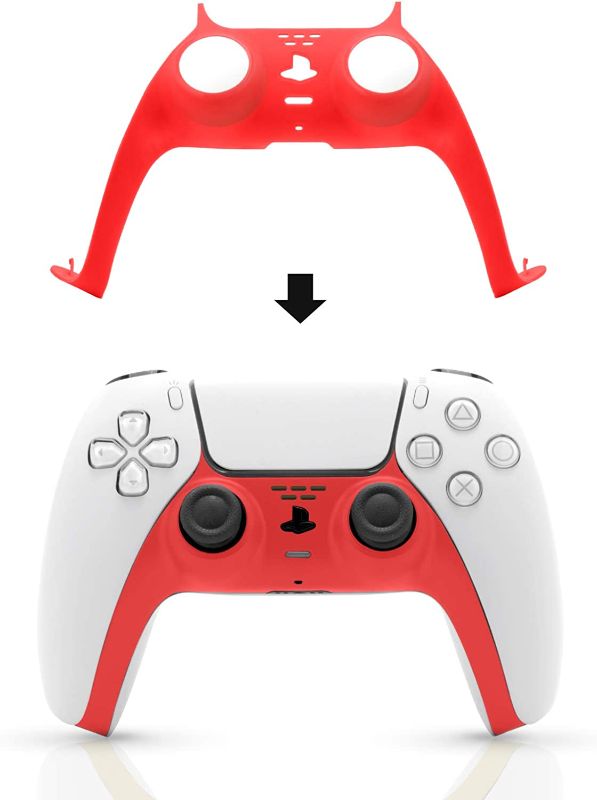 Photo 1 of PS5 Controller Plate, Decorative PS5 Controller Faceplate Red, PS5 Controller Accessories Red
