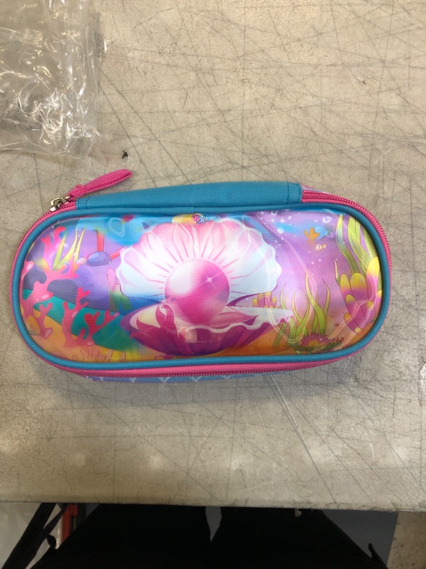 Photo 3 of HAPPYSUNNY Mermaid Pencil Case for Little girls Pen Holder Pouch Medium Capacity Portable Multifunction Pencil Box for Kids to School and Desk Organizer
