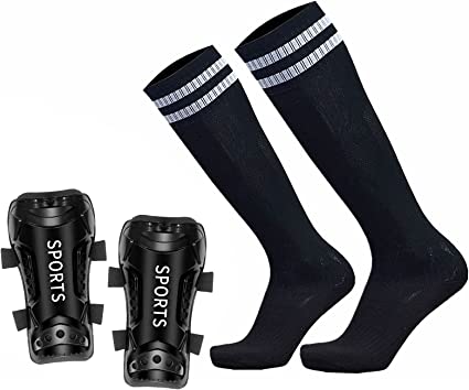 Photo 1 of Geekism Sport Soccer Shin Guards - Shin Pads Child Calf Protective Gear, Lightweight Protective Football Equipment, for 3-15 Years Old Girls Boys Toddler Teenagers S
