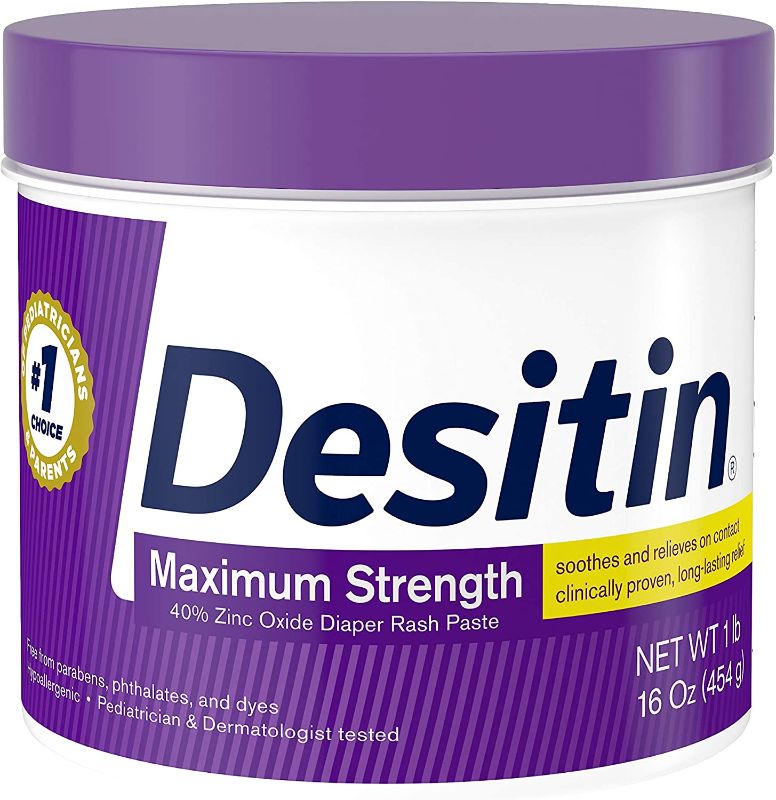 Photo 1 of Desitin Maximum Strength Baby Diaper Rash Cream with 40% Zinc Oxide for Diaper Rash Relief & Prevention, 16 oz
EXP 12/2024