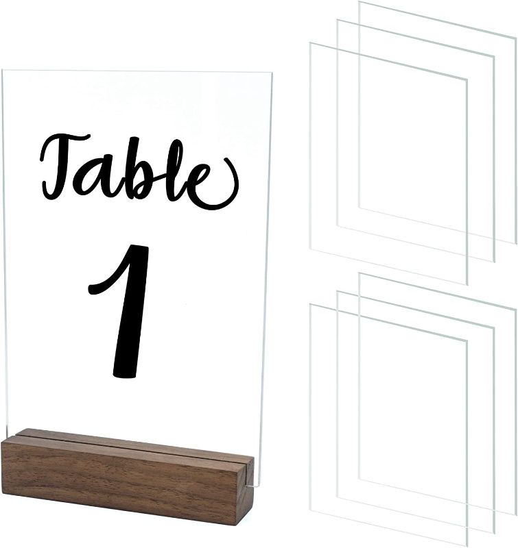 Photo 1 of 10 Pieces 4x6 Inch Blank Acrylic Signs Clear Acrylic Sheets, Perfect for Making Wedding Table Numbers, Acrylic Wedding Signs, Engrave, Calligraphy and Painting DIY Projects,1/8 inch thick
