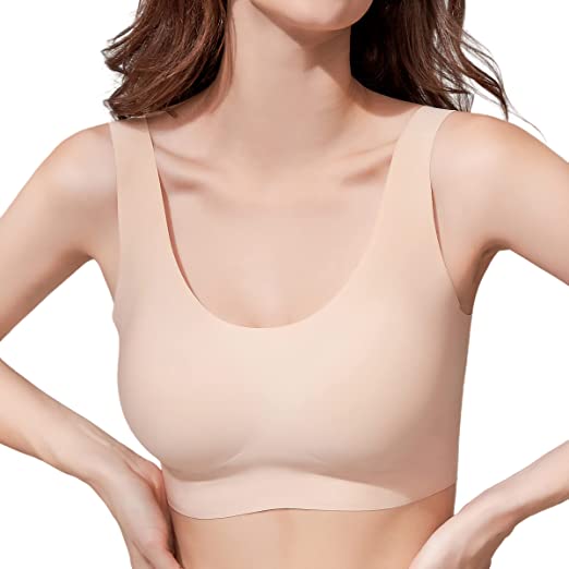 Photo 1 of Comfort Life Wide Straps Wireless Bras for Women Thin Soft Pullover Seamless Back Smoothing Lounge Sleep Removable Pads Yoga
SIZE M
