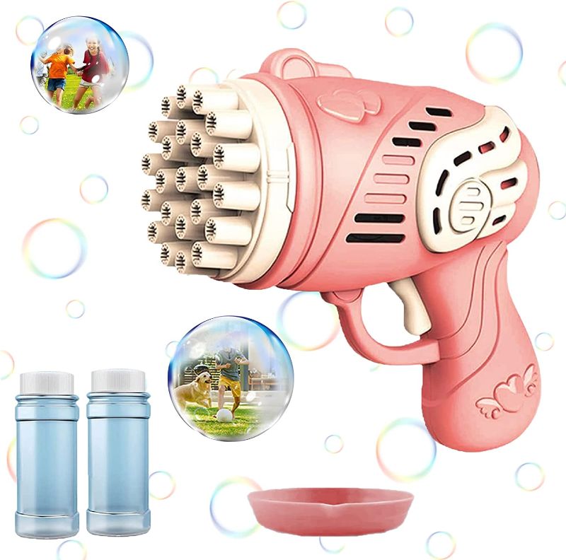 Photo 1 of 23 Hole Bubble Machine for Kids Parties, 2022 New Bubble Gun for Kids Adults Outdoor Party Favors, Bubble Blower Maker Toys with 2-Bottles Bubble Refill Kit Gifts for Boys Girls (Blue)
