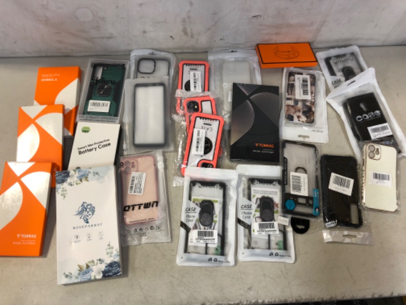 Photo 1 of MISC LOT OF CELL PHONE CASES AND CELL PHONE SCREEN PROTECTORS 