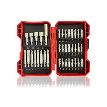 Photo 1 of 37-Piece Screwdriver Bit Set for Pro Carpenters Electricians Plumbers Homeowners DIY Magnetized Bit Holder