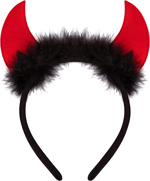 Photo 3 of  Devil Horns Headband with Red Devil Ears, Halloween Devil Horns for Men Women Kids  3 PCS