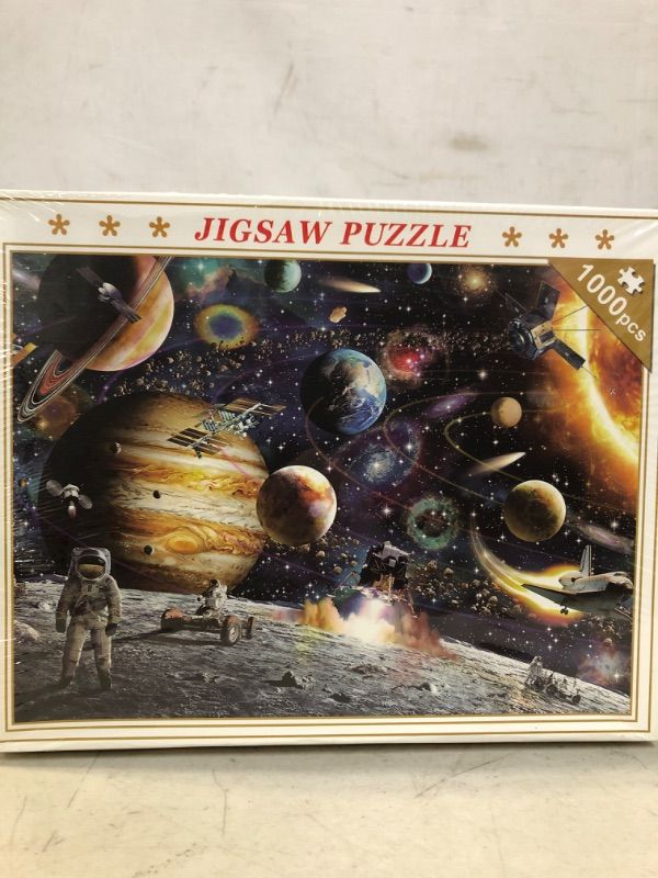 Photo 2 of 1000 Piece Adult Space Solar System Astronaut Puzzle