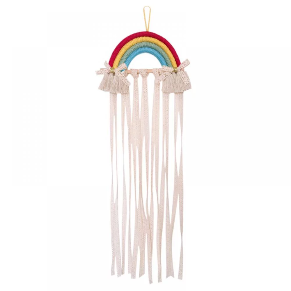 Photo 1 of Rainbow Tassels Hair Bows Holder Hanging Rainbow Bow Hanger Storage Wall Hanger  PACKAGING MAY VARY