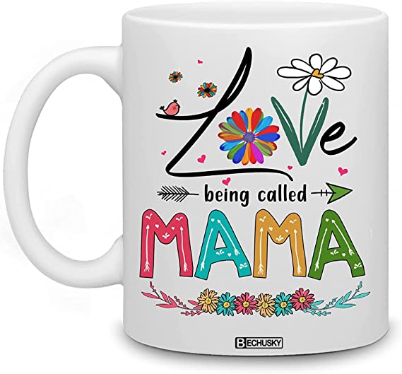 Photo 1 of  Love Being Called Mama Coffee Mug, Mama Gift for Women Grandma Coffee Mug, Mothers Day Gift for Mama for Women Grandma Gift Mug, Mama Gift from Grandson Grandkid Grandma Cup Birthday