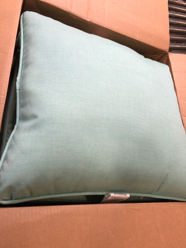 Photo 2 of Arden Companies Arden Selections Aqua Leala Texture Outdoor Deep Seat Set - 46.5 in L x 24 in W x 5.75 in H