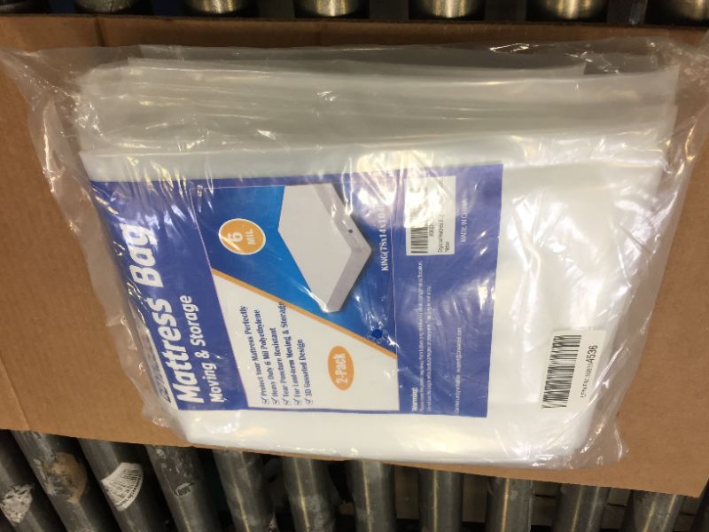 Photo 1 of [2 Pack] King Mattress Bags for Moving Storage - 6 Mil Heavy Duty -Tear and Puncture Resistant Plastic Mattress Protector Bag for Disposal - Super Thick Mattress Cover for Moving by Coyacool
